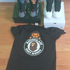 Jordans and bape tee